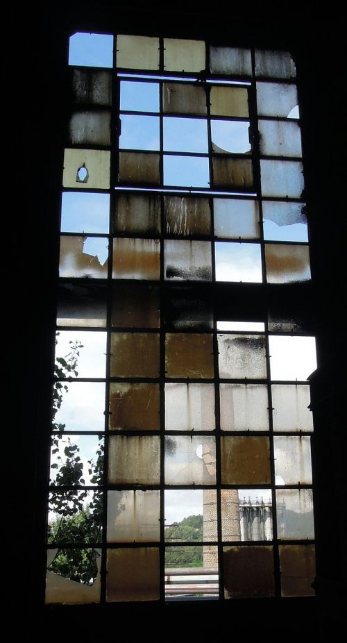 window glass broken