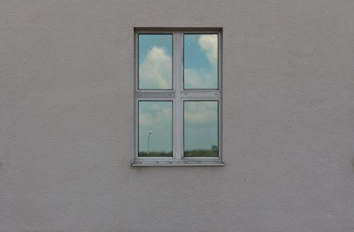 window mirroring sky