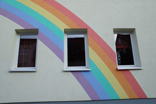 window rainbow colorful