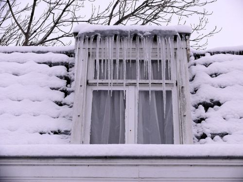 window icicles winter