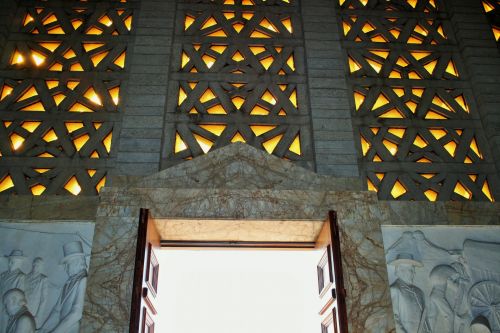 Window And Wall Relief At Entrance