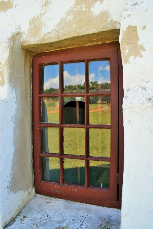 Window Reflection, Farm Building