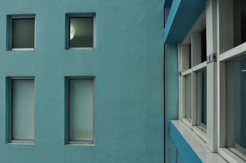 windows building blue