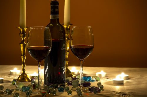 wine wine glasses moody evening