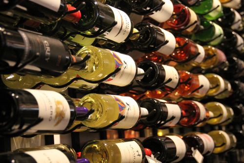 wine display bottles