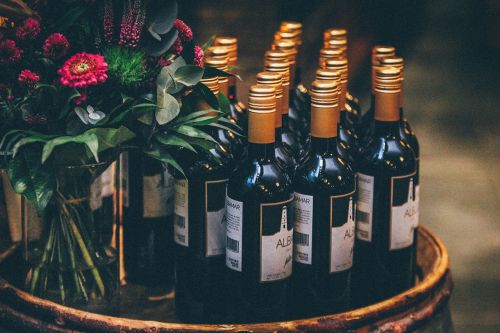 wine bottles wedding