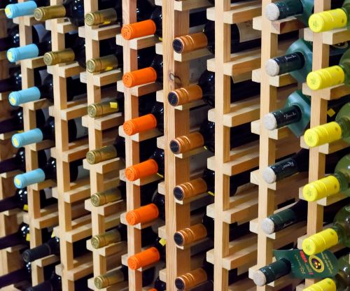 wine display bottles