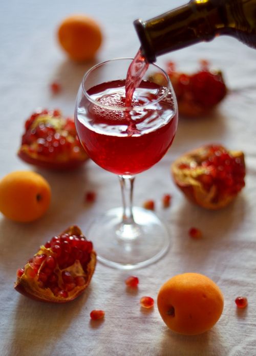 wine glass pomegranate