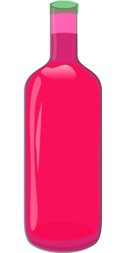 wine bottle pink