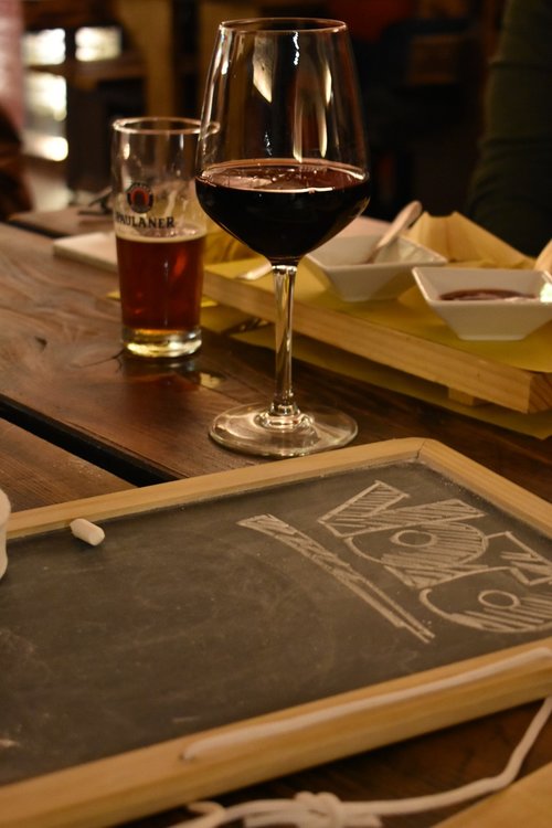 wine  beer  blackboard