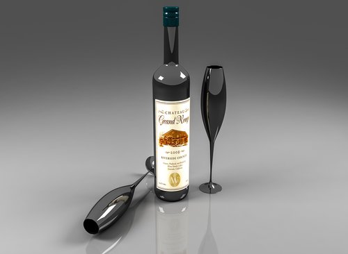 wine  3d rendering  glass