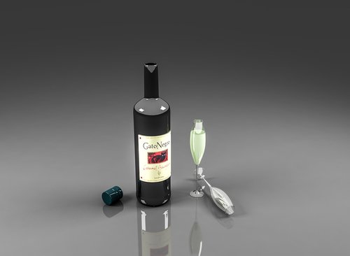 wine  3d rendering  glass