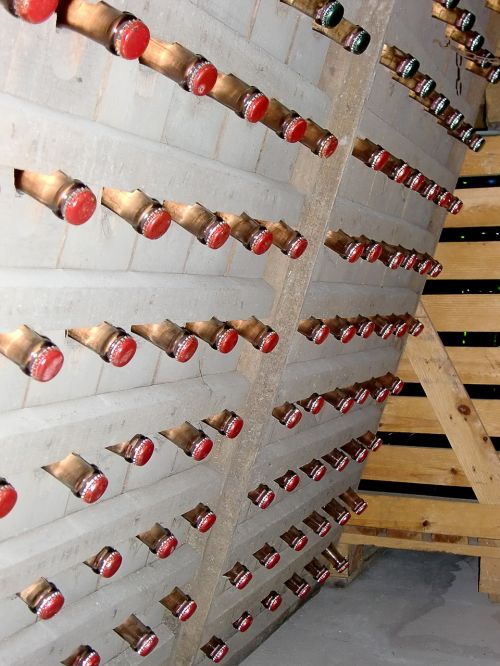 wine bottles stock