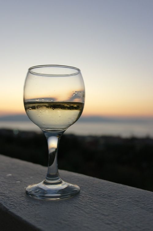 wine sunset glass