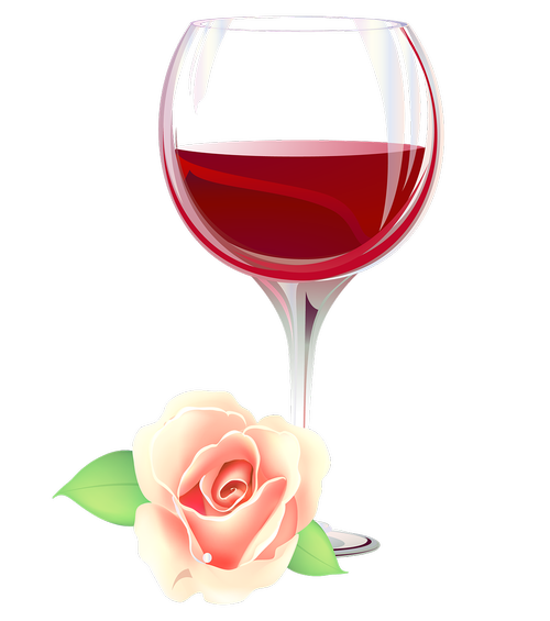 wine and rose  wine glass  rose