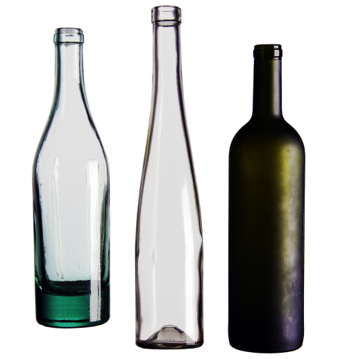 wine bottles glass isolated