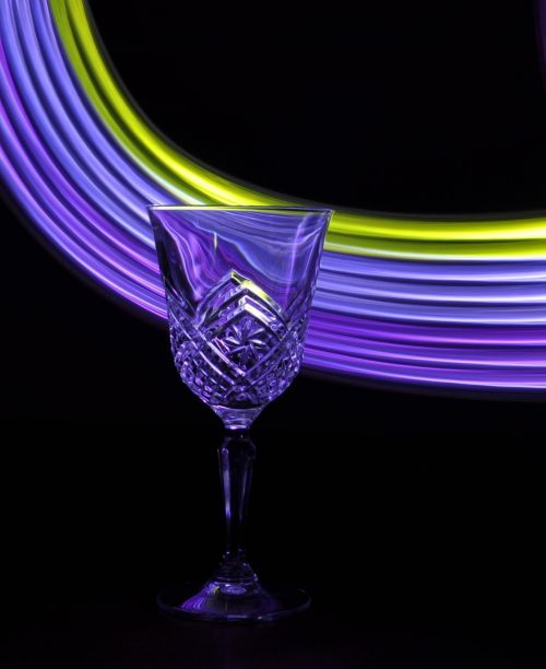 wine glass crystal purple