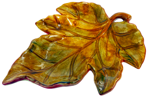 wine leaf ceramic shell