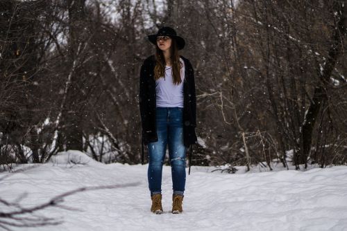 winter young woman cold