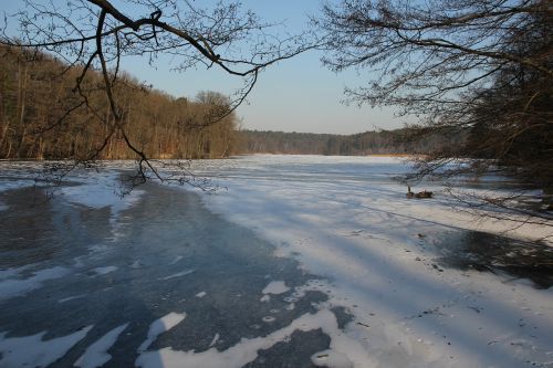 winter lake ice