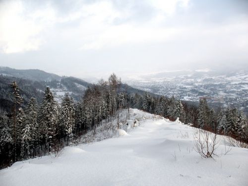 winter mountains view