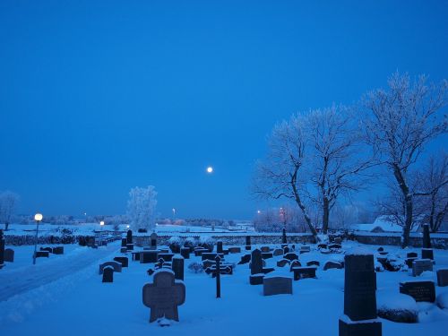 winter cemetery snow