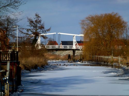 winter river old country