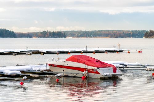 winter boat water