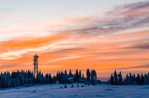 winter snow sunrise