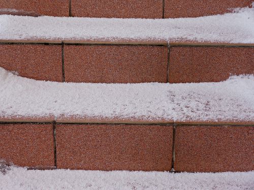 winter snow stairs