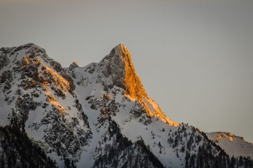 winter alps sun