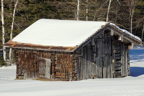 winter barn snow