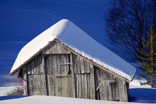 winter barn snow