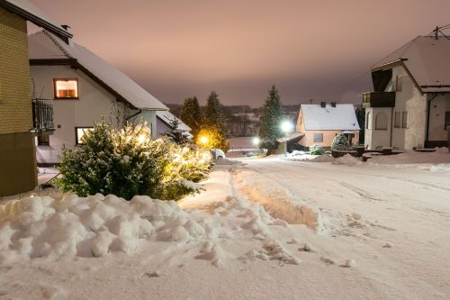 winter street snow