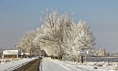winter village landscape
