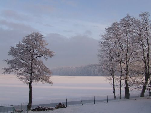 winter snow frozen lake
