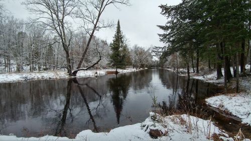 winter river water