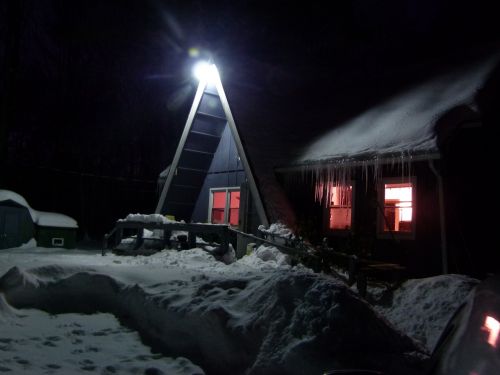 winter night house