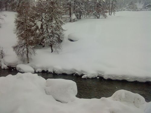 winter stream snow