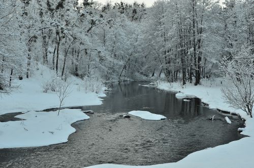 winter river landscape