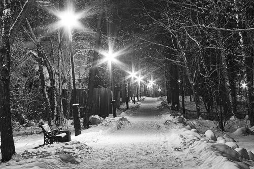 winter street night