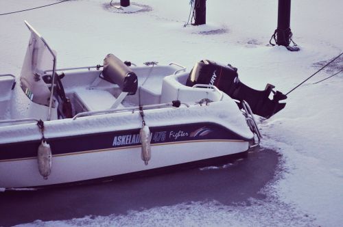 winter frozen boat