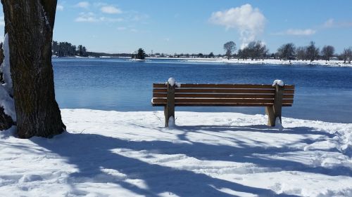 winter bench park