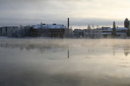 winter river finland