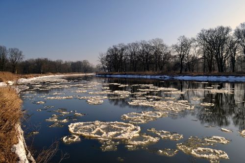 winter river poland