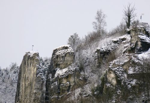 winter morning rock