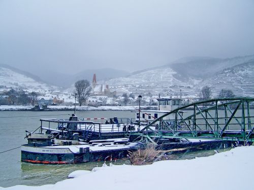 winter ferry danube