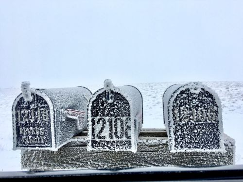 winter mailboxes cold