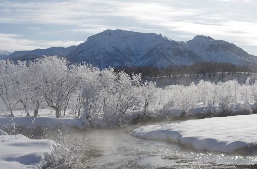 winter river frost