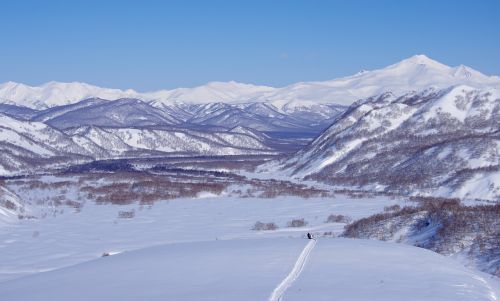 winter mountains volcano